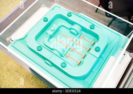 Forms for casting engine parts closeup Stock Photo