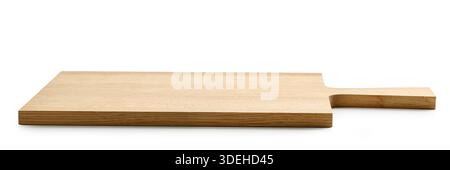 new empty wooden cutting board isolated on white background Stock Photo