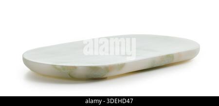 new empty natural stone try isolated on white background Stock Photo