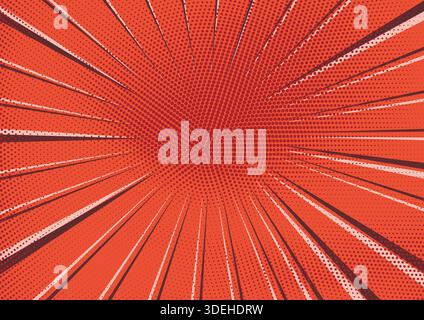 Abstract bright red dotted and striped background Stock Vector