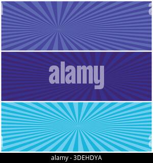 Colorful striped horizontal comic backgrounds Stock Vector