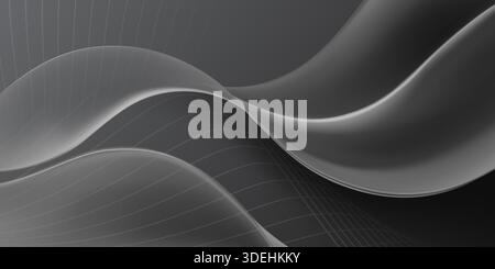 Smooth, flowing curves in shades of gray, creating a modern and sleek abstract background with subtle gradient effect and layered design. Stock Vector