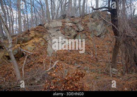 Gneiss Rocks in Wilmington Delaware Stock Photo