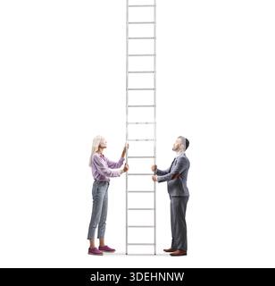 a ladder for climbing up when people working at height a ladder for ...