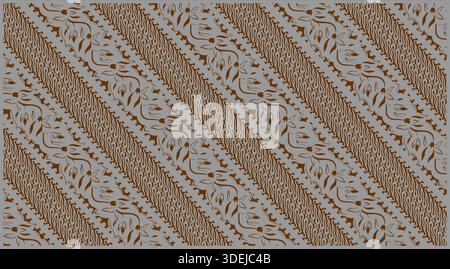 Seamless Batik ornament texture. Vector illustration of abstract ethnic floral design for architectural screen or fashion Stock Vector