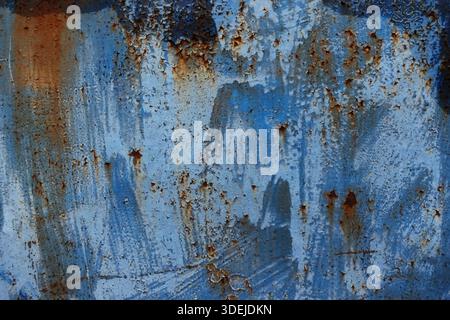 blue distressed metal industrial background abstract Stock Photo