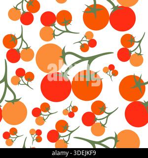 seamless pattern of tomato illustration vector Stock Vector