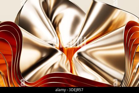 Gold abstract texture background, 3d rendering. 3d illustration. Stock Photo
