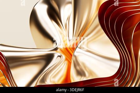 Gold abstract texture background, 3d rendering. 3d illustration. Stock Photo