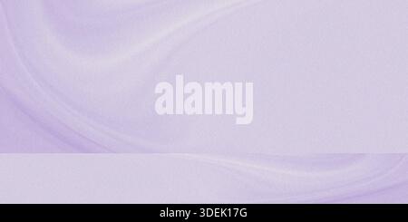 Soft ethereal lavender background featuring elegant fabric-like curves and vintage grainy texture. Perfect for sophisticated minimalist displays and s Stock Photo