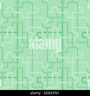 Seamless utility infrastructure pattern - connecting pipes geometric maze design. Water pipes background. Stock Vector