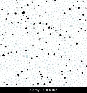 Seamless vector terrazzo flooring pattern. Seamless flat stone surface texture. Pebble blob floor tile. Stock Vector