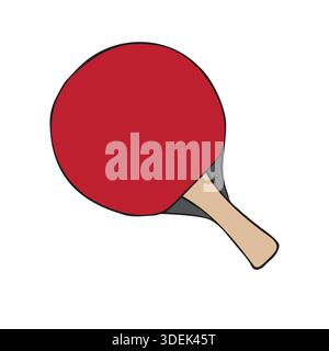Vector hand drawn sketch doodle colored ping pong racket isolated on white background Stock Vector