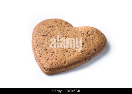 Heart-shaped gingerbread cookies isolated on white background Stock Photo