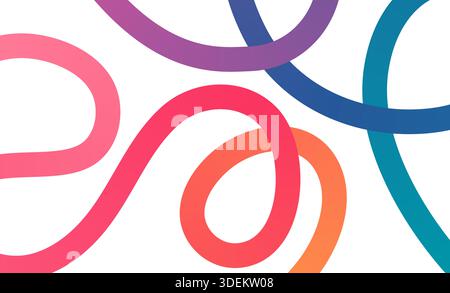 Abstract rainbow gradient lines background. Wavy Colorful shapes, vibrant dynamic ribbons. Vector design Stock Vector