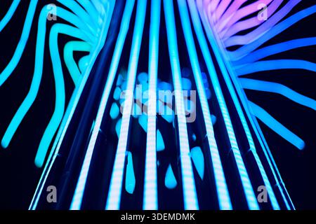 This vibrant neon lighting glow abstract background Stock Photo