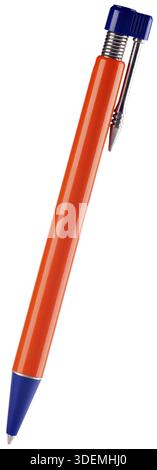 Decorative red ball-point pen isolated on white Stock Photo