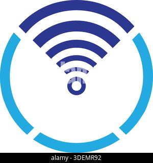 WIFI Signal Circle Logo Template Network Connection Vector Design Stock Vector