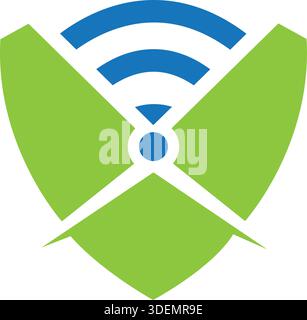 Shield Wing Tech Logo Design Secure Business Template Vector Stock Vector