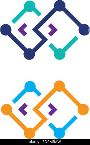 Abstract Design Logo for Tech Company or Brand Stock Vector