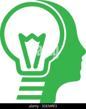 Head Bulb Innovation Logo Template Creative Thinking Vector Design Stock Vector