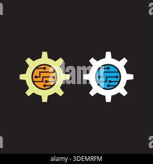 Technology icon Modern setting logo design Stock Vector