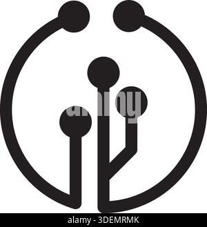 Circuit Circle Technology Logo Template Innovation Vector Design Stock Vector