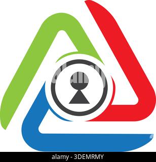 Triangle Connection Secure Logo Design Business Template Vector Icon Stock Vector