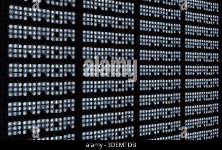Error page, repetitive word on black background. business communication problem Stock Photo