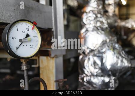 Pretty much worn, but properly working pressure gauge installed on the ...