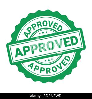 Green approved stamp sign vector illustration Stock Vector