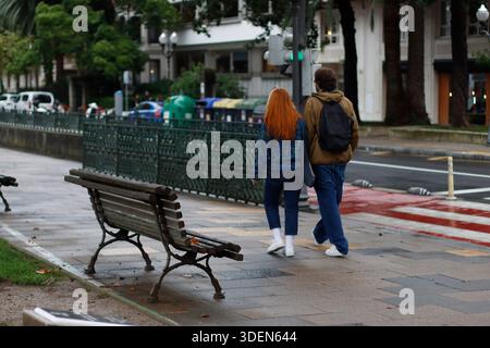 Young couple in the park Stock Photo
