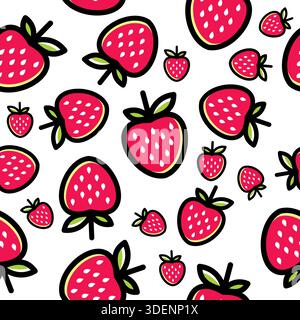 Seamless strawberry pattern Vector Illustration Stock Vector