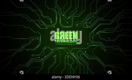 Digital circuitry on emerald backdrop with vacant semiconductor space Stock Vector