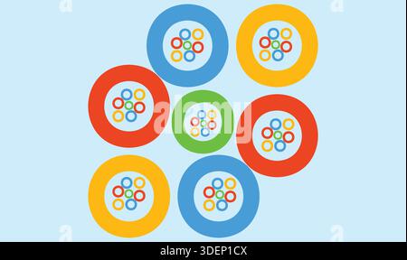 several small and big circles on water surface Stock Vector