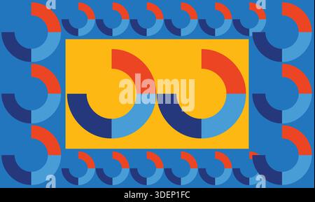 big and small semi circle on dark blue surface Stock Vector