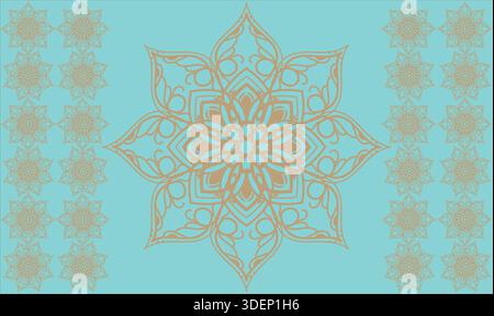 a big artwork and small artwork at corner on blue background Stock Vector