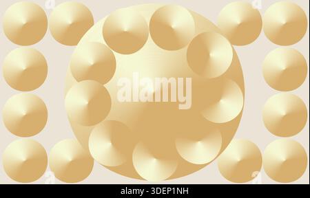 small and big circles on brown background Stock Vector