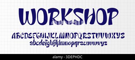 Funky Font Logo Alphabet Vector Letter Set Handmade Script Typography, Creative Fun Typographic Design for Playful Title Text, Quirky Poster Headline Stock Vector