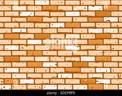 Seamless grunge brick wall texture. Realistic gray brickwall background. Pattern for design. Vector illustration Stock Vector