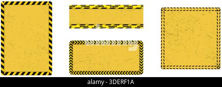 illustration. Yellow warning sign with copy space on white background. Stock Vector
