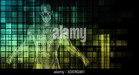 Abstract Bioengineering Concept Showing Human Enhancement Technology Stock Photo