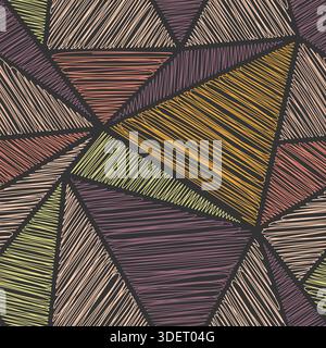 Colored doodles of geometric squares. seamless color pattern. Template for backgrounds, textures, textiles, covers and interiors. Creative design idea Stock Vector
