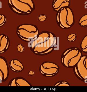 Coffe Beans Seamless Pettern Design. Coffee Background Vector Stock Vector