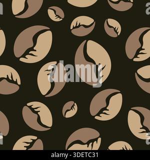 Coffee Beans Seamless Pettern Design. Coffee Beans Background Vector Stock Vector