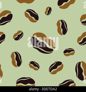 Coffee Beans Seamless Pettern Design. Coffee Beans Background Vector Illustration Stock Vector