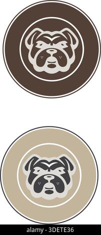 Abstract Cartoon of English Bulldog Dog Stock Vector