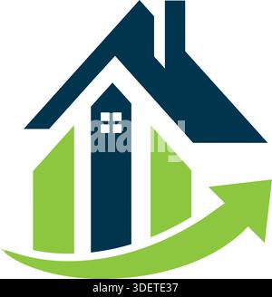 Home Growth Arrow Logo Design Real Estate Success Vector Template Icon Stock Vector