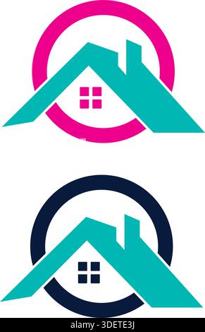 House building realty colorful logo vector Stock Vector