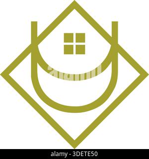 Home Diamond Frame Logo Design Real Estate home  Vector Template Icon Stock Vector